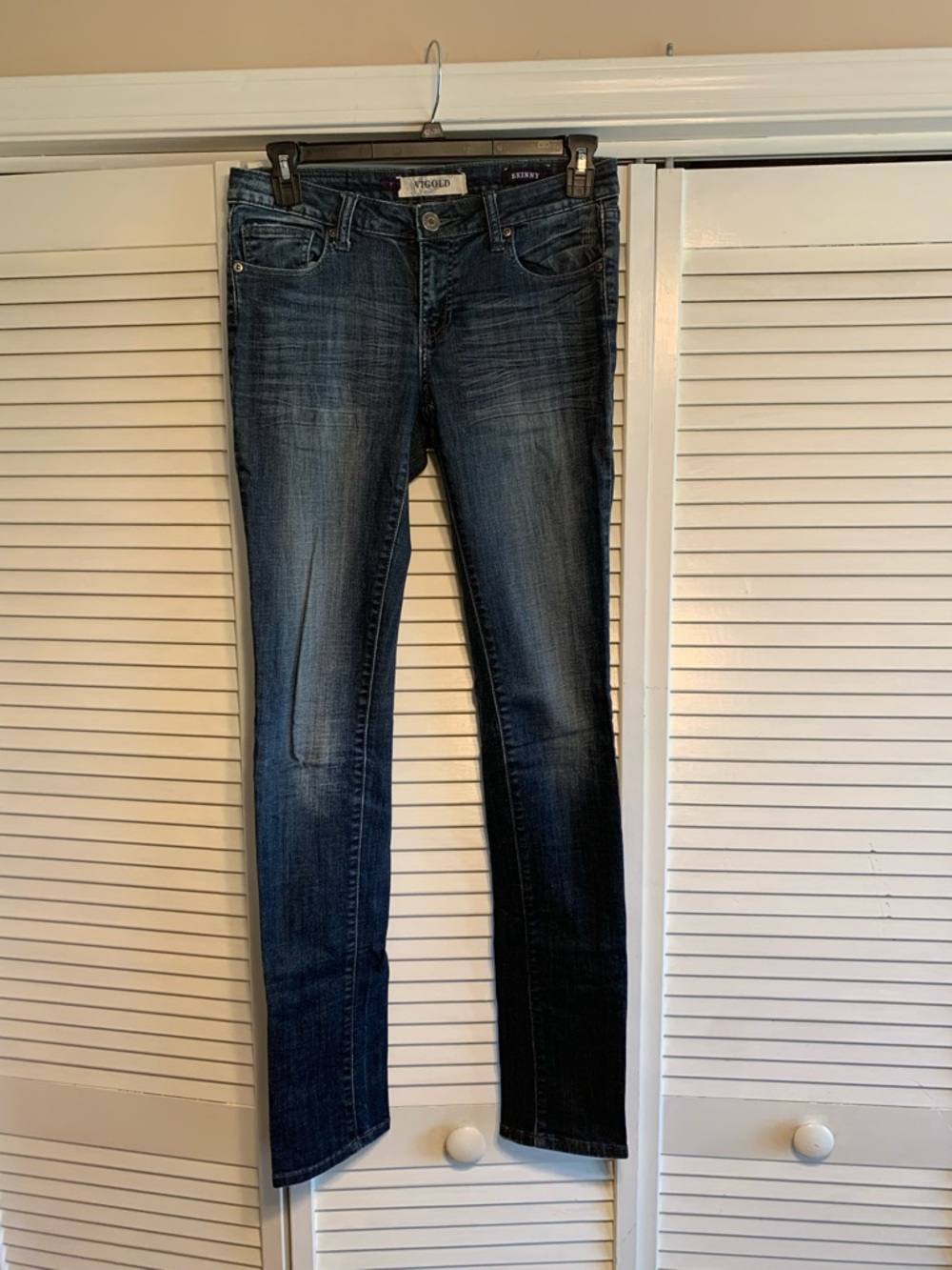 Dark Wash Blue Skinny Jeans - Mid-rise - Extra Tall 36” Long Inseam